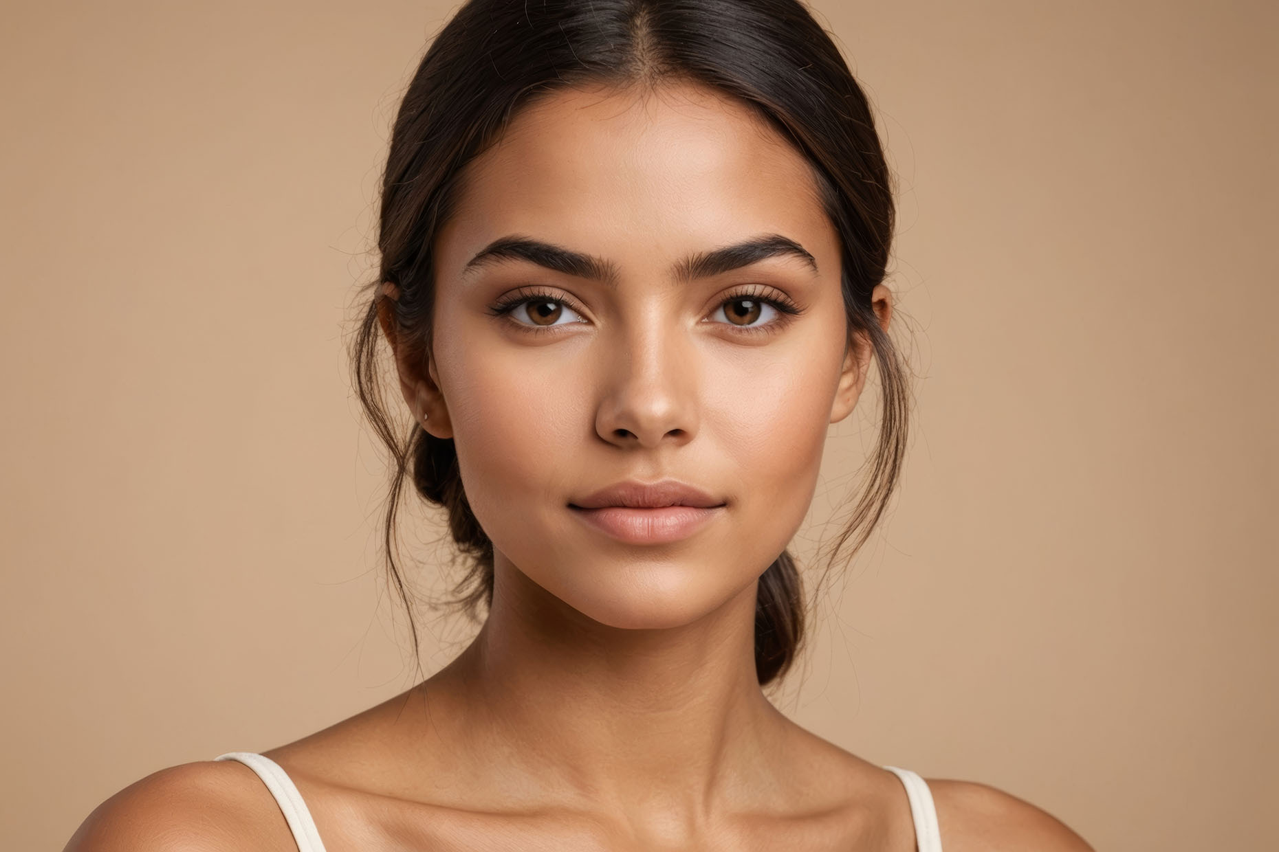Woman with flawless skin after IPL treatment.
